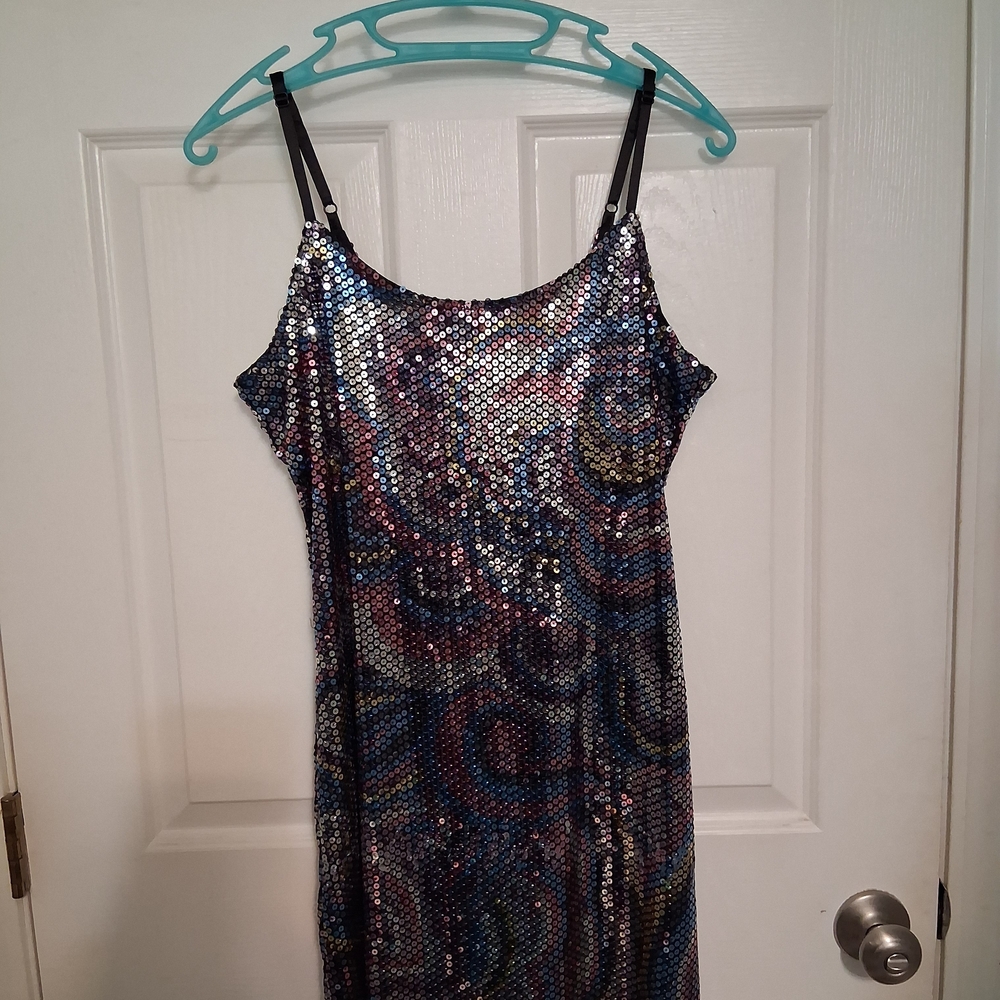 Pinky Black and Purple Sequin Dress